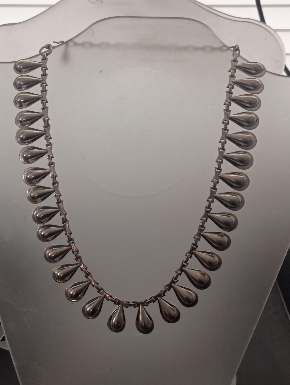 ❤️RARE 50s RAME 30 TAB Silver Mid Century Modern Necklace Signed
